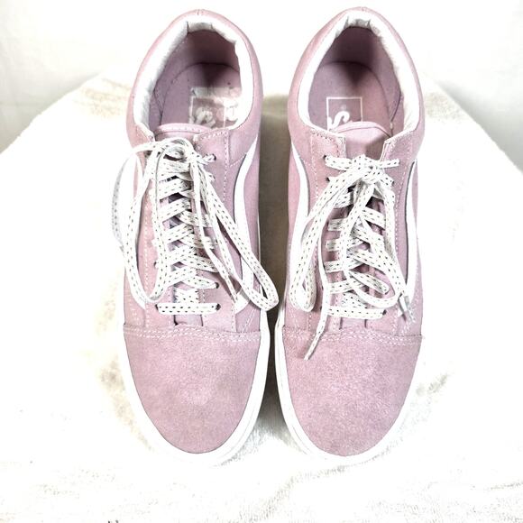 Vans Women's 10 Athletic Shoes Violet Suede White Accents Sparkle Laces Sneakers - Picture 6 of 9